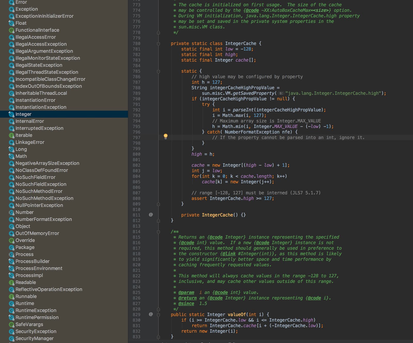 Integer Cache Source Code